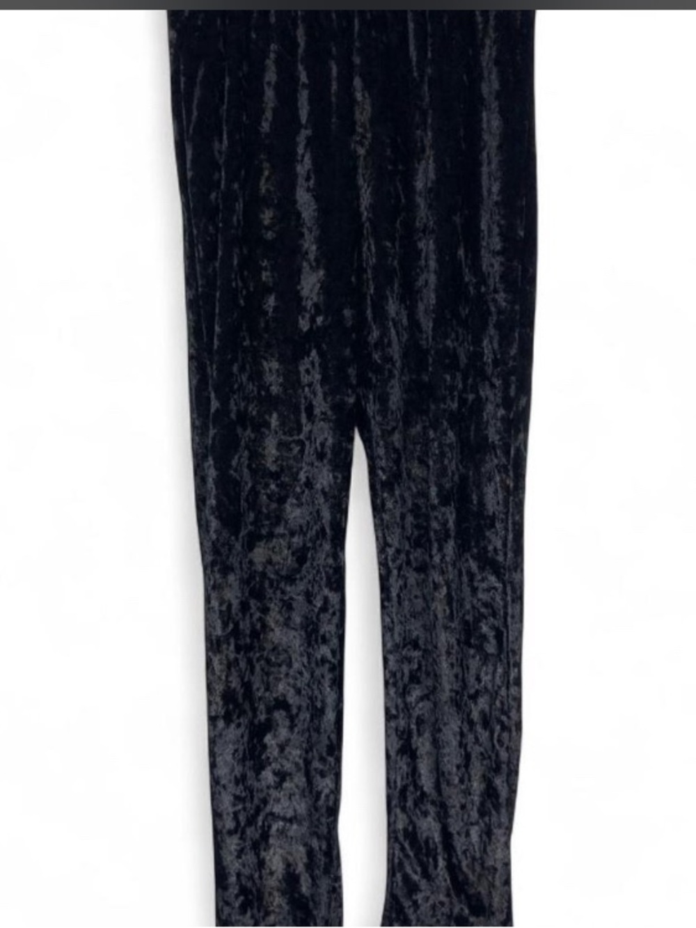 Heart Hips Black Crushed Velvet Leggings Joggers Sz M Goth Regal